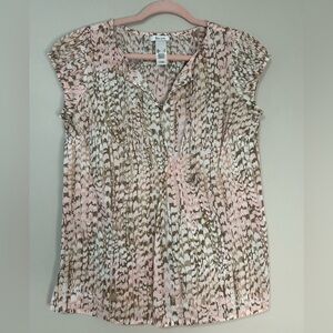 Women's Liz & Co Pink and Brown Top, Size S